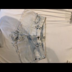 light wash jean shorts
